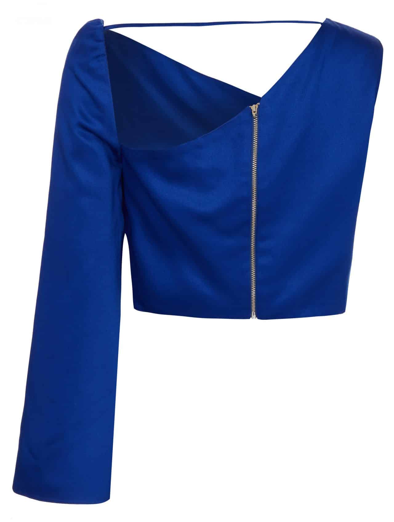 ARUANA CROPPED BLOUSE – BLUE